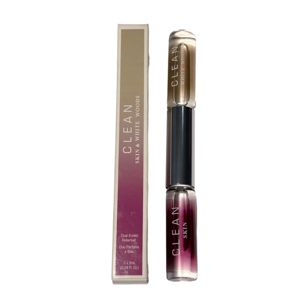 New CLEAN Classic Skin & Warm Woods Dual Ended Rollerball - .34 Fl oz (2x5ml)
